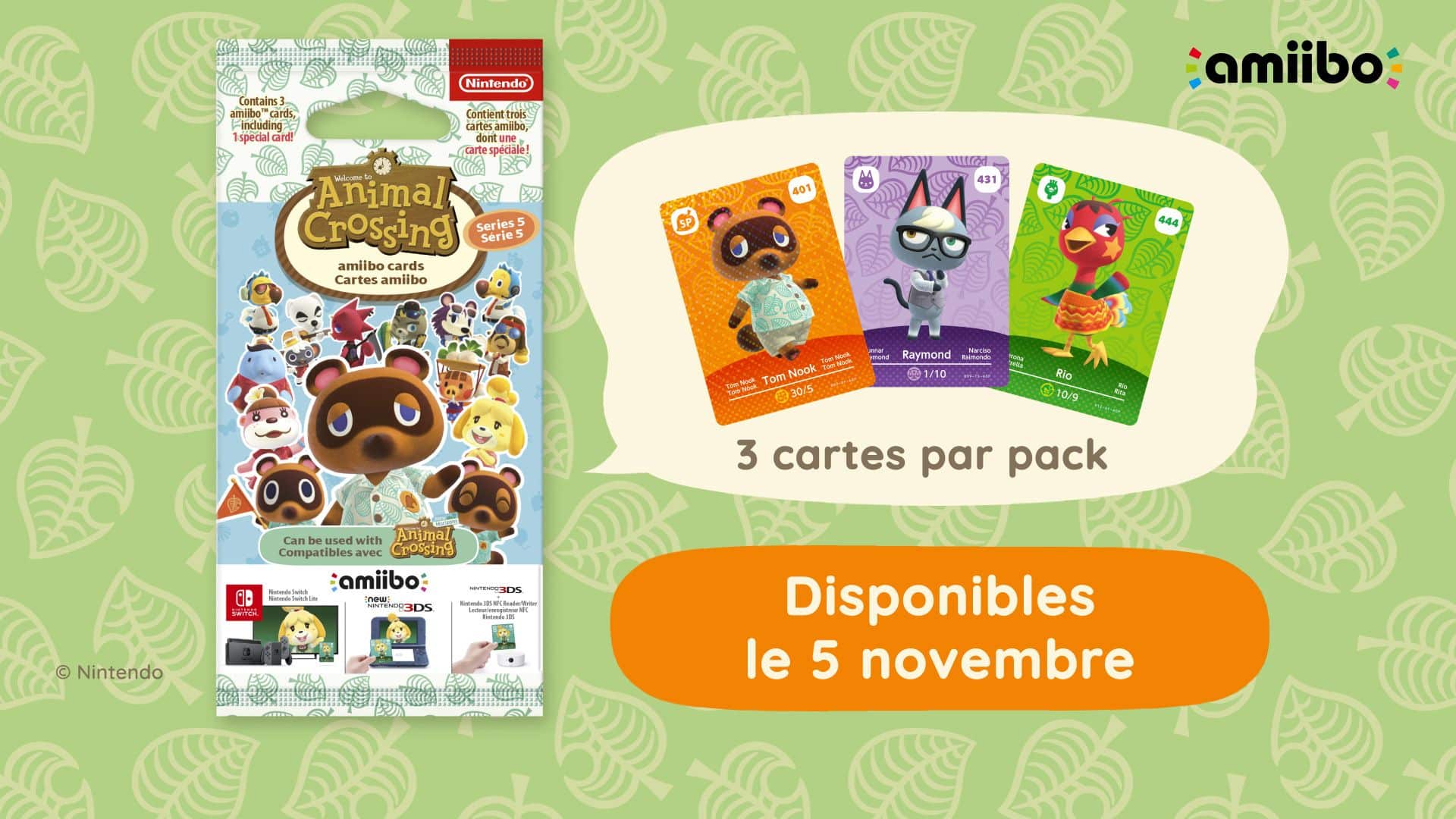 Liste des 48 cartes Amiibo Animal Crossing série 5 - Margxt