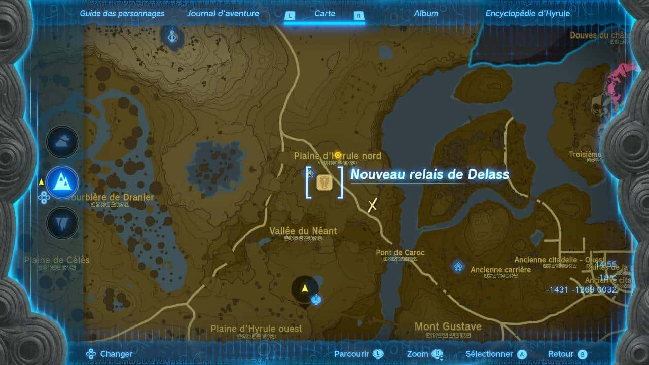 Emplacements et carte des relais dans Zelda : Tears of the Kingdom - Margxt