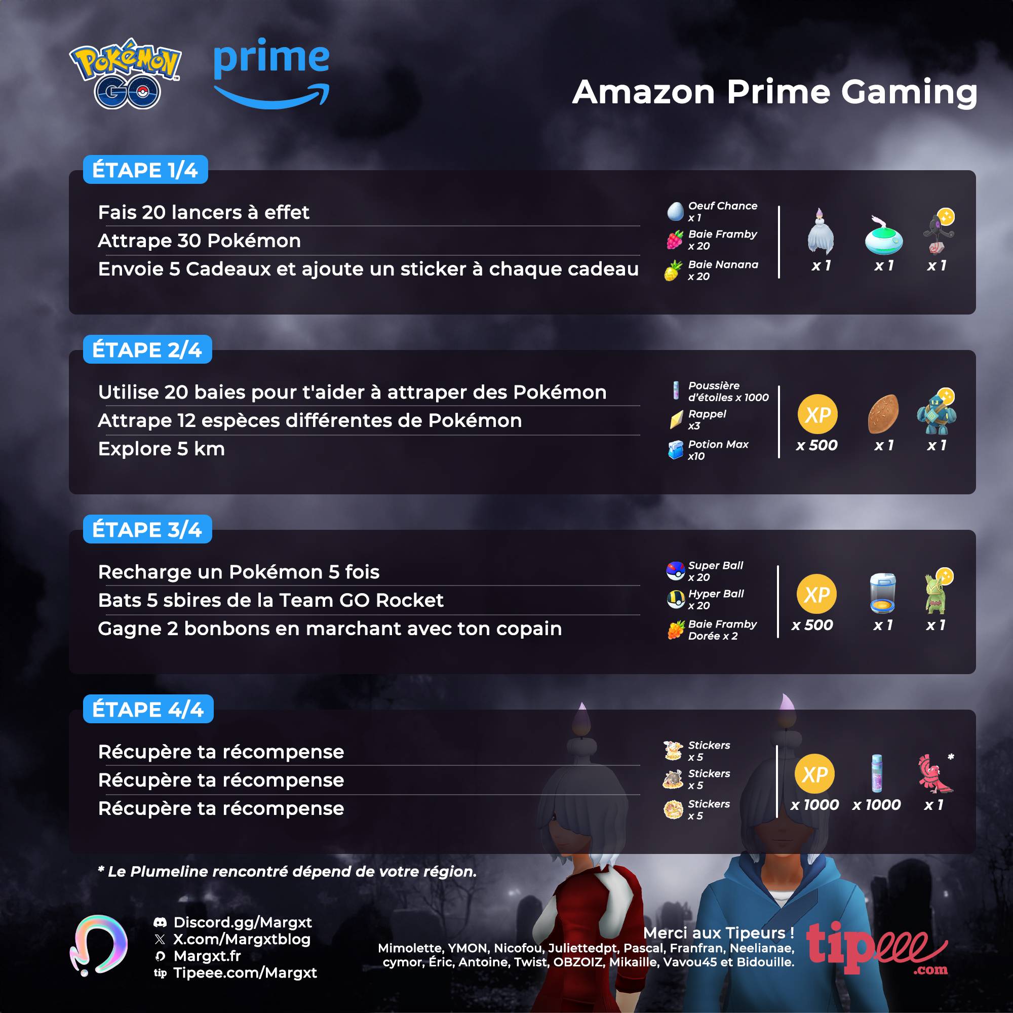 Guide de l'étude ponctuelle  Prime Gaming dans Pokémon GO - Margxt