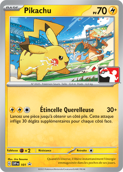 La carte promotionnelle Pikachu pour les tournois du JCC Pokémon