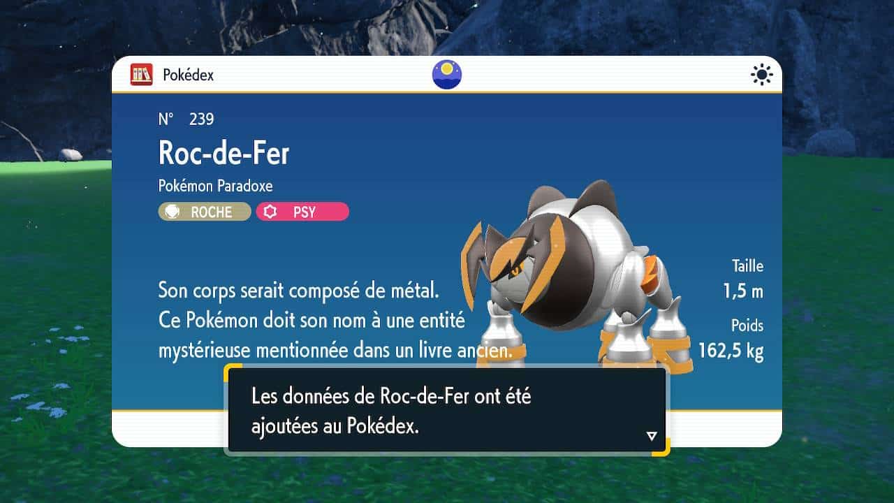 Trouver et capturer Roc-de-Fer dans Pokémon Écarlate et Violet : Le Disque  Indigo - Margxt