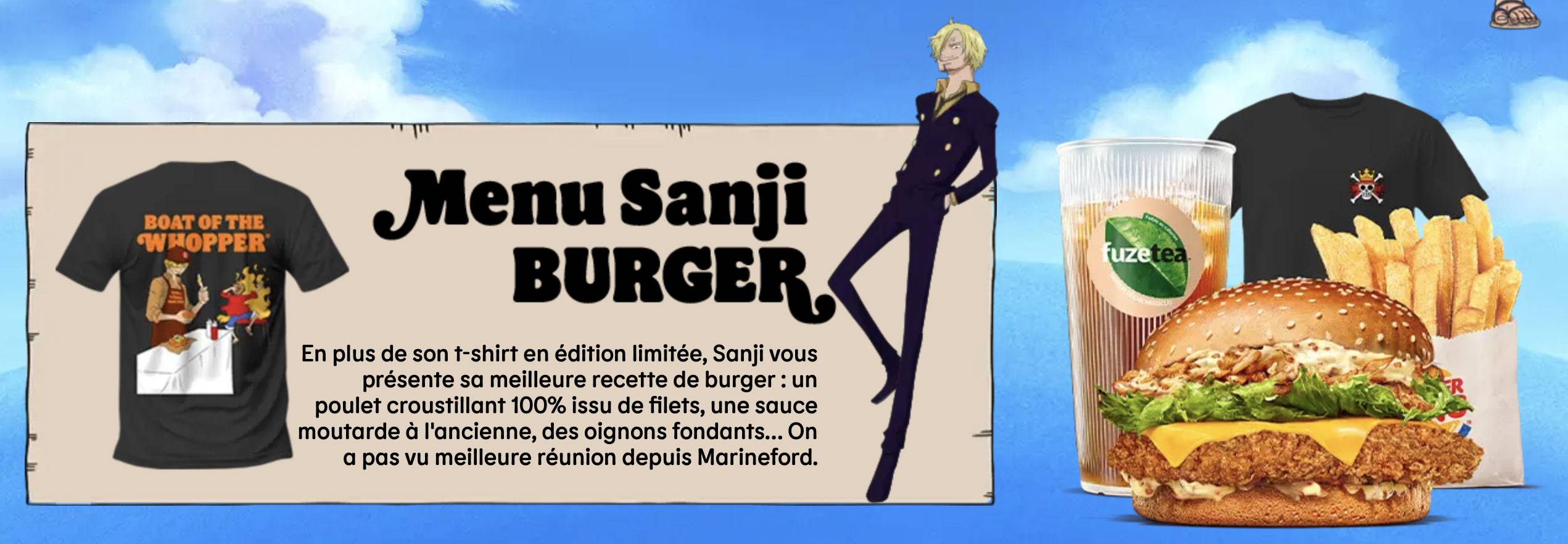Des t-shirts, cartes et burgers exclusifs One Piece chez Burger King en ...